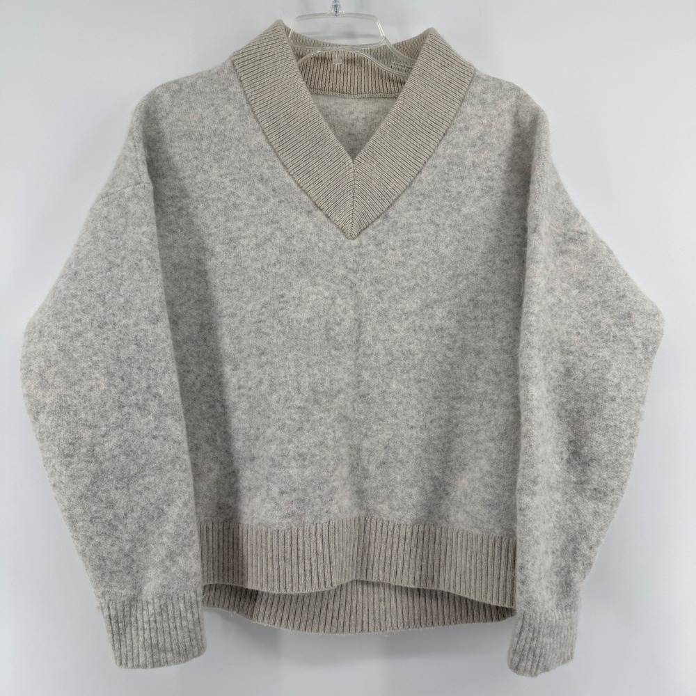 Lululemon Alpaca Merino Wool‎ Blend V-Neck Sweater Heathered Grey Womens Medium